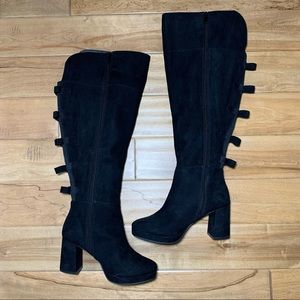 Black Wide Calf Torrid Over-the-Knee Platform Boot Faux Suede